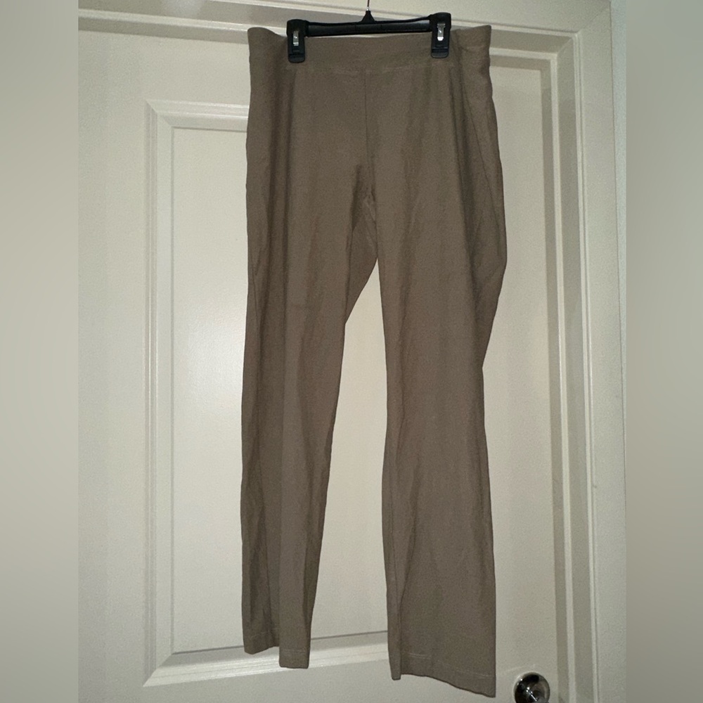 Eileen Fisher Women's Size L Tan Straight Leg Pull On Ankle Pants